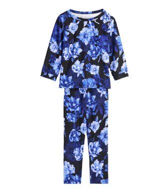 Alice and Olivia X MasonGrey Girl's Blue Floral Hunter Pajama Set, Size 5